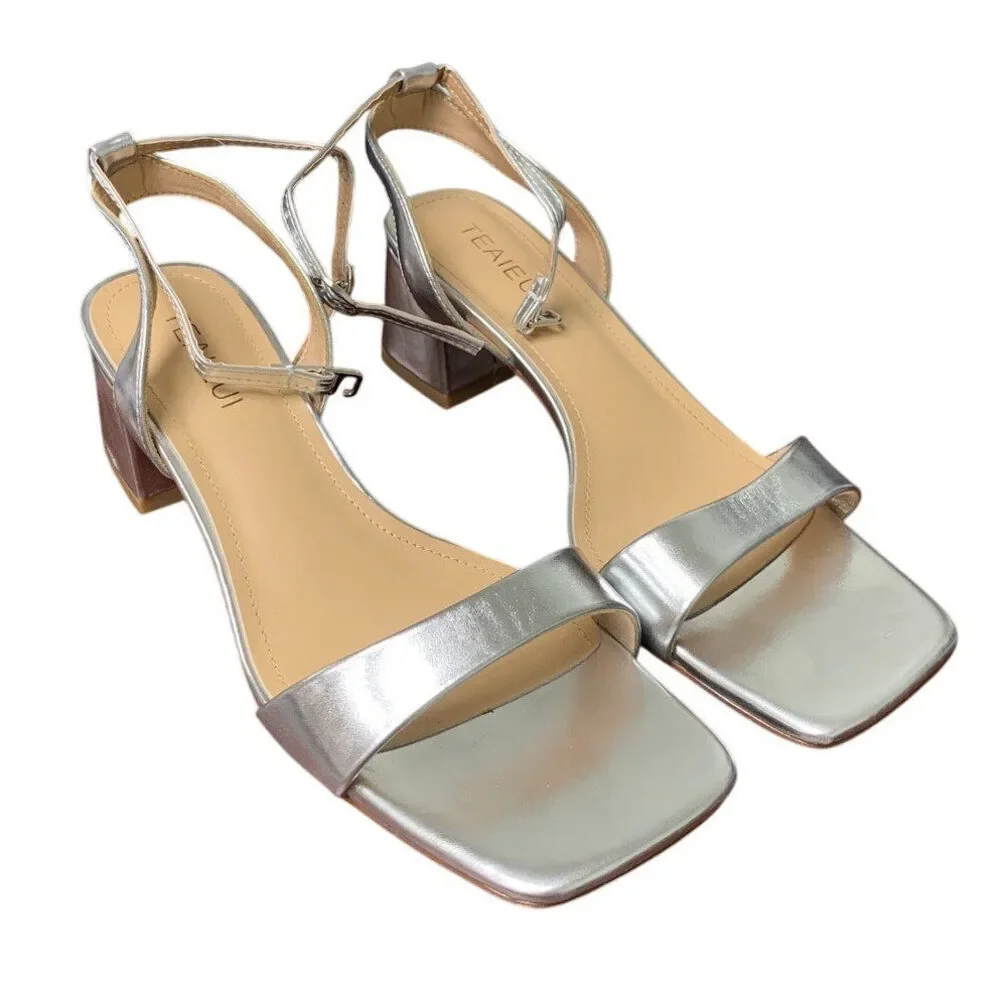 Teaieui Womens Size 9.5 Silver 2.5